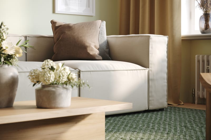Cubo 4-seters Dyp Modulsofa i Stoff - Hvit - Møbler - Sofaer - Sofa 3 seter