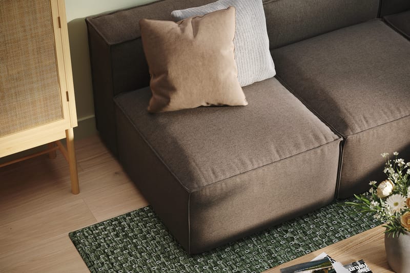 Cubo 5-seters L-formet Dyp Modulhjørnesofa i Stoff - Gr å - Møbler - Sofaer - Hjørnesofa