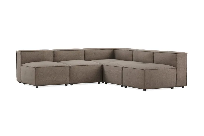 Cubo 5-seters L-formet Dyp Modulhjørnesofa i Stoff - Grå - Møbler - Sofaer - Hjørnesofa