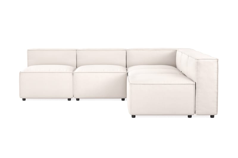Cubo 5-seters L-formet Dyp Modulhjørnesofa i Stoff - Hvit - Møbler - Sofaer - Hjørnesofa