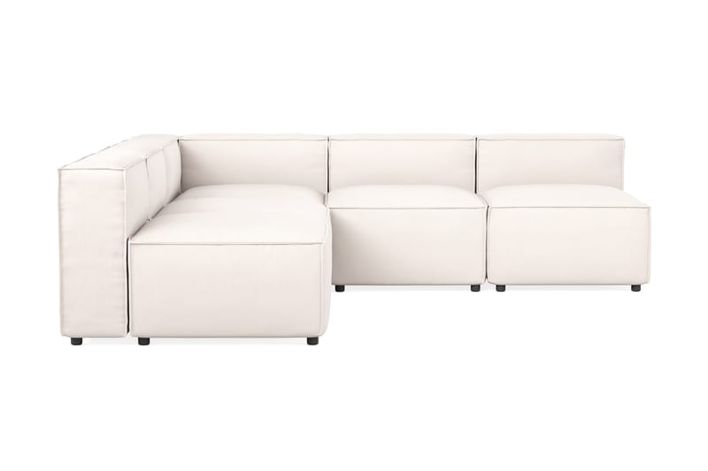 Cubo 5-seters L-formet Dyp Modulhjørnesofa i Stoff - Hvit - Møbler - Sofaer - Hjørnesofa