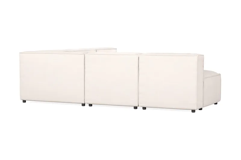 Cubo 5-seters L-formet Dyp Modulhjørnesofa i Stoff - Hvit - Møbler - Sofaer - Hjørnesofa