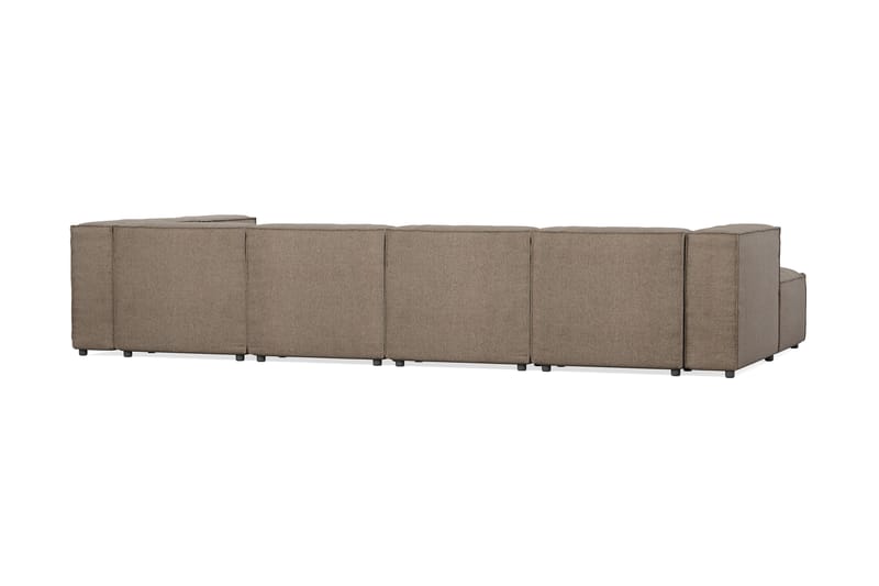 Cubo 5-seters U-formet Dyp Modulsofa med Divan og Sjeselong i Fløyel - Grå - Møbler - Sofaer - U-sofa
