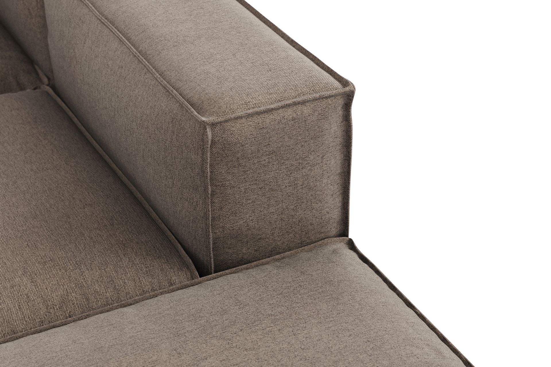 Cubo 5-seters U-formet Dyp Modulsofa med Divan og Sjeselong i Fløyel - Grå - Møbler - Sofaer - U-sofa