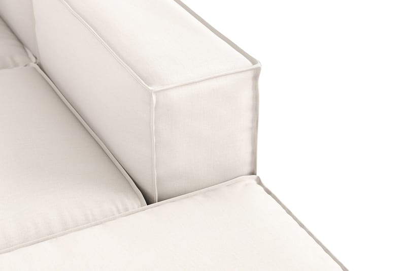 Cubo 5-seters U-formet Dyp Modulsofa med Divan og Sjeselong i Fløyel - Hvit - Møbler - Sofaer - U-sofa