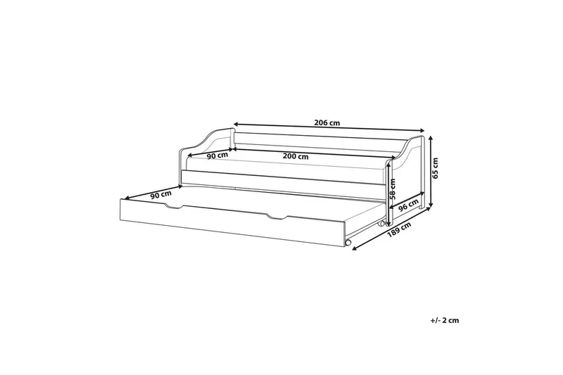 Dagbädd Beliani Luneray med lamellram Ljus Trä Light wood - Møbler - Senger - Gjesteseng & ekstraseng - Uttrekkbar seng