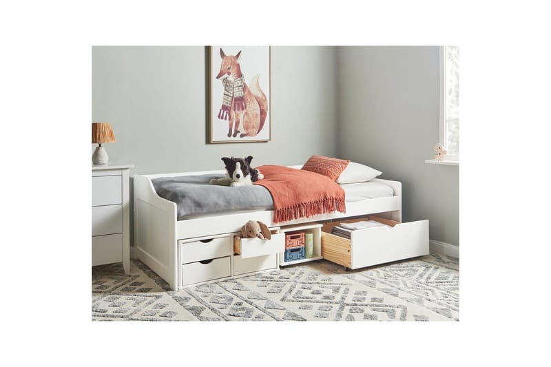 Dagbädd Beliani Royville med förvaring Ljus Trä White - Møbler - Sofaer - Dagsenger