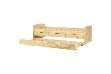 Dagbädd Beliani Petiville med lamellram Ljus Trä Light wood - Møbler - Senger - Gjesteseng & ekstraseng - Uttrekkbar seng