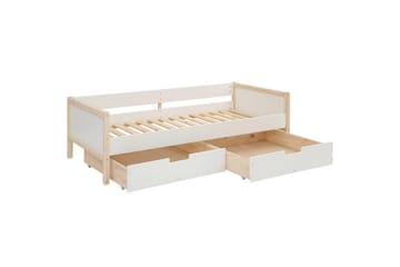Dagbed uten rygg Loft24 Sovesofa Square Line Hvit,Natur - Møbler - Senger - Gjesteseng & ekstraseng - Uttrekkbar seng