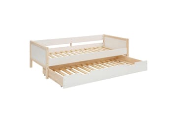 Dagbed uten rygg Loft24 Sovesofa Square Line Hvit,Natur - Møbler - Senger - Gjesteseng & ekstraseng - Uttrekkbar seng