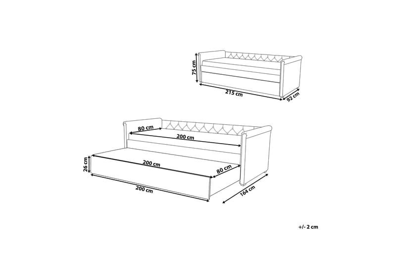 Argenteuil Dagseng 80x200 cm - Grå - Møbler - Sofaer - Dagsenger