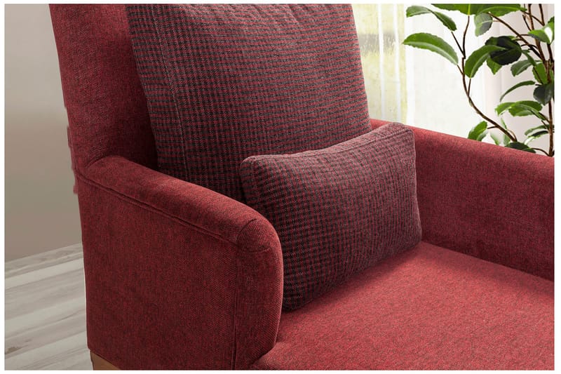 Biforco Dagseng med Rygg - Rød/Natur - Møbler - Sofaer - Dagsenger