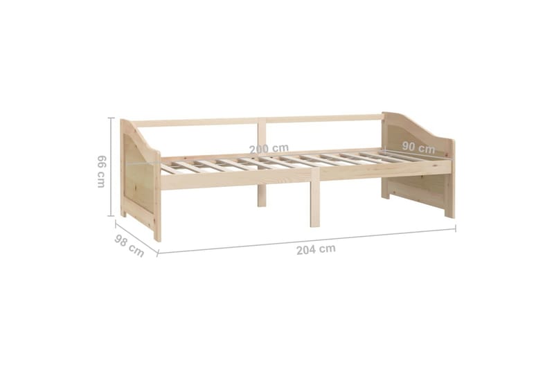 Dagseng 3 seter heltre furu 90x200 cm - Brun - Dagsenger