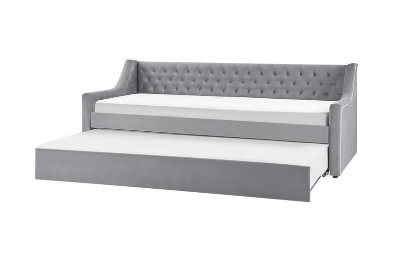 Dagseng 90 x 200 cm fløyel grå MONTARGIS - Grå - Møbler - Sofaer - Dagsenger