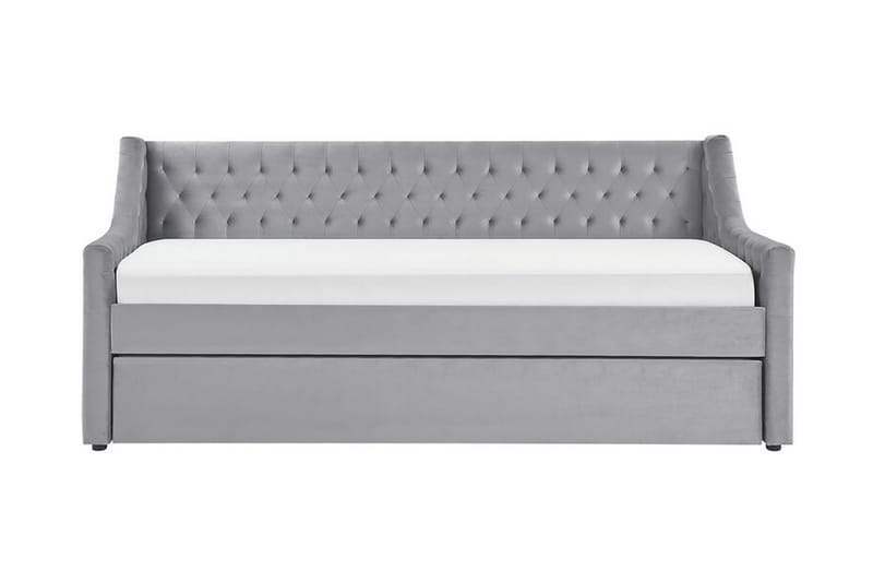 Dagseng 90 x 200 cm fløyel grå MONTARGIS - Grå - Møbler - Sofaer - Dagsenger
