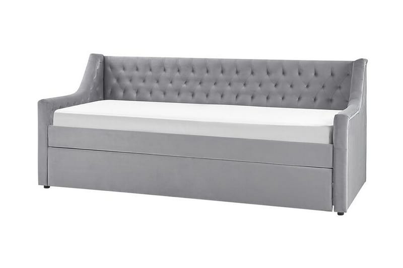 Dagseng 90 x 200 cm fløyel grå MONTARGIS - Grå - Møbler - Sofaer - Dagsenger