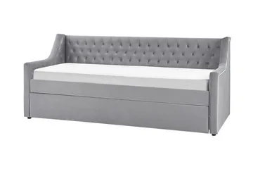 Dagseng 90 x 200 cm fløyel grå MONTARGIS - Grå - Møbler - Sofaer - Dagsenger