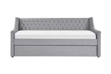 Dagseng 90 x 200 cm fløyel grå MONTARGIS - Grå - Møbler - Sofaer - Dagsenger