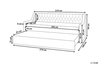 Dagseng 90 x 200 cm fløyel grå MONTARGIS - Grå - Møbler - Sofaer - Dagsenger