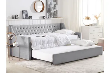 Dagseng 90 x 200 cm fløyel grå MONTARGIS - Grå - Møbler - Sofaer - Dagsenger