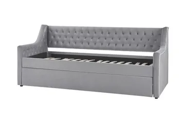 Dagseng 90 x 200 cm fløyel grå MONTARGIS - Grå - Møbler - Sofaer - Dagsenger