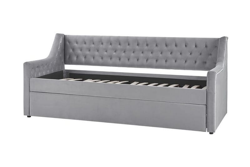 Dagseng 90 x 200 cm fløyel grå MONTARGIS - Grå - Møbler - Sofaer - Dagsenger