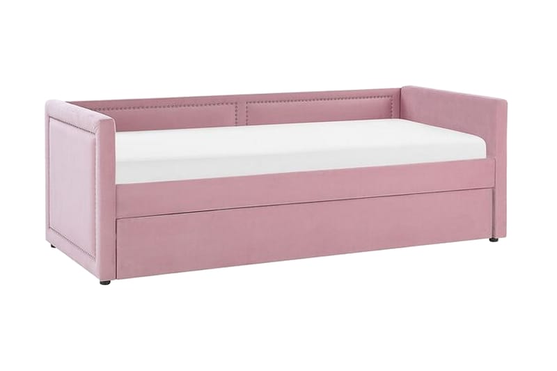 Dagseng 90 x 200 cm fløyel rosa MIMIZAN - Rosa - Møbler - Sofaer - Dagsenger
