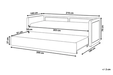 Dagseng 90 x 200 cm fløyel rosa MIMIZAN - Rosa - Møbler - Sofaer - Dagsenger