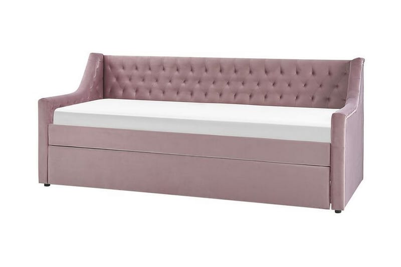Dagseng 90 x 200 cm fløyel rosa MONTARGIS - Rosa - Møbler - Sofaer - Dagsenger