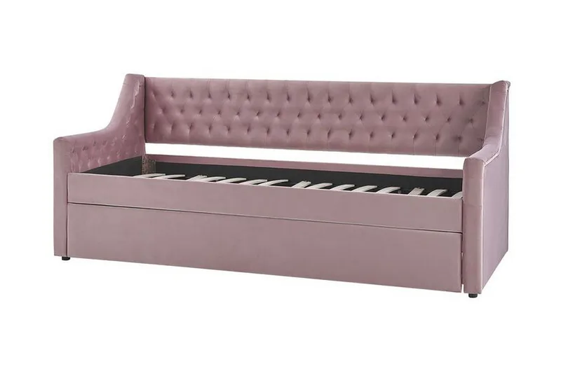 Dagseng 90 x 200 cm fløyel rosa MONTARGIS - Rosa - Møbler - Sofaer - Dagsenger