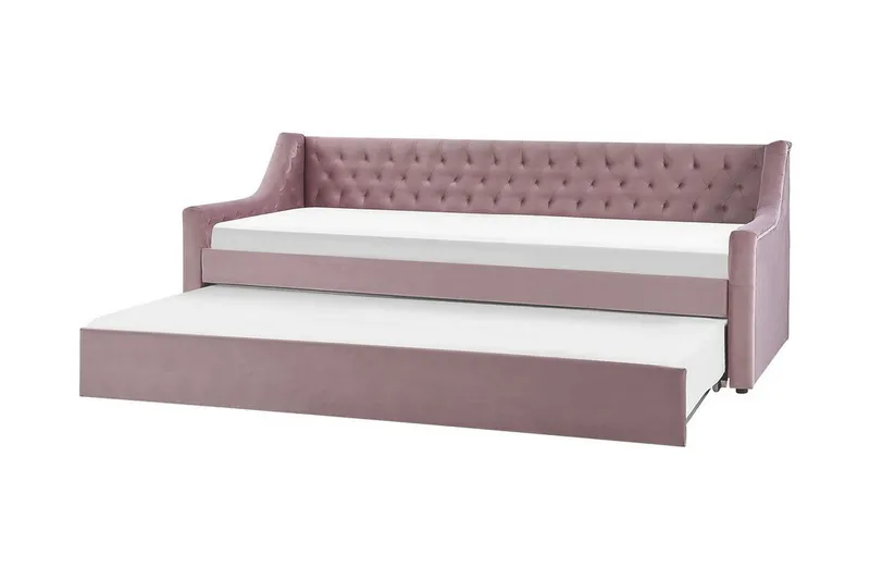 Dagseng 90 x 200 cm fløyel rosa MONTARGIS - Rosa - Møbler - Sofaer - Dagsenger