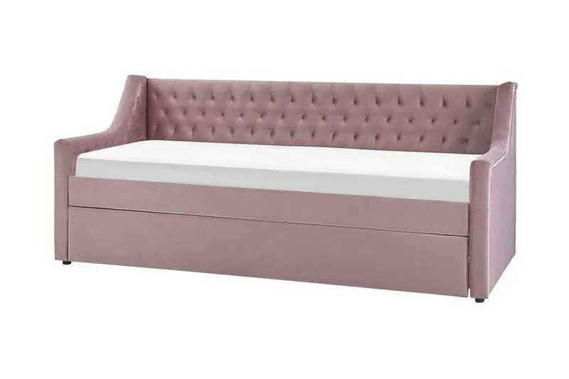 Dagseng 90 x 200 cm fløyel rosa MONTARGIS - Rosa - Møbler - Sofaer - Dagsenger