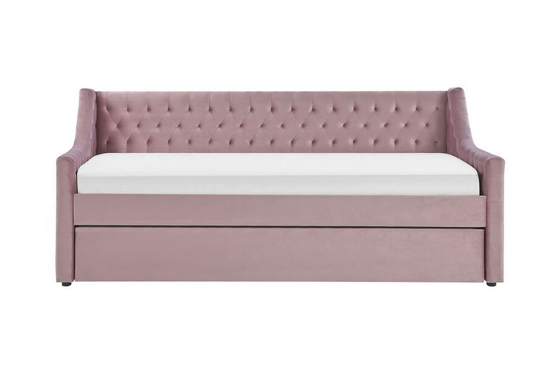 Dagseng 90 x 200 cm fløyel rosa MONTARGIS - Rosa