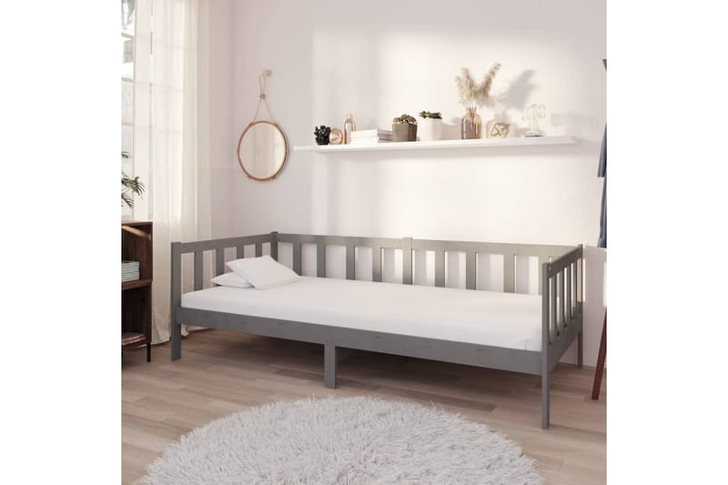Dagseng grå heltre furu 90x200 cm - Grå - Møbler - Sofaer - Dagsenger