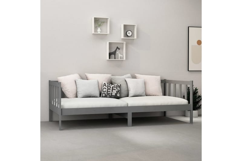 Dagseng grå heltre furu 90x200 cm - Grå - Møbler - Sofaer - Dagsenger
