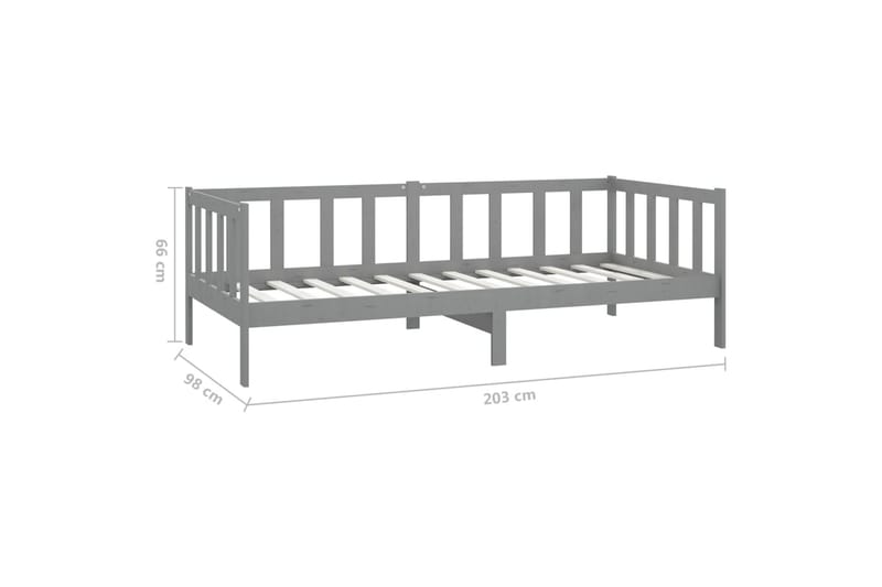 Dagseng grå heltre furu 90x200 cm - Grå - Møbler - Sofaer - Dagsenger