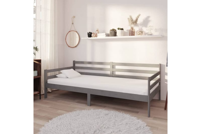 Dagseng grå heltre furu 90x200 cm - Grå - Møbler - Sofaer - Dagsenger