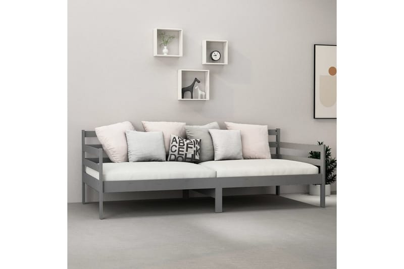 Dagseng grå heltre furu 90x200 cm - Grå - Møbler - Sofaer - Dagsenger