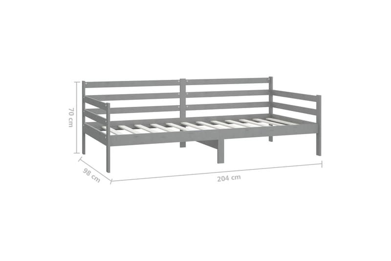 Dagseng grå heltre furu 90x200 cm - Grå - Møbler - Sofaer - Dagsenger