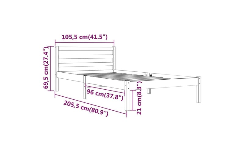 Dagseng heltre furu 100x200 cm hvit - Hvit - Møbler - Sofaer - Dagsenger