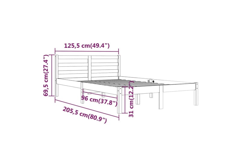 Dagseng heltre furu 120x200 cm hvit - Hvit - Dagsenger