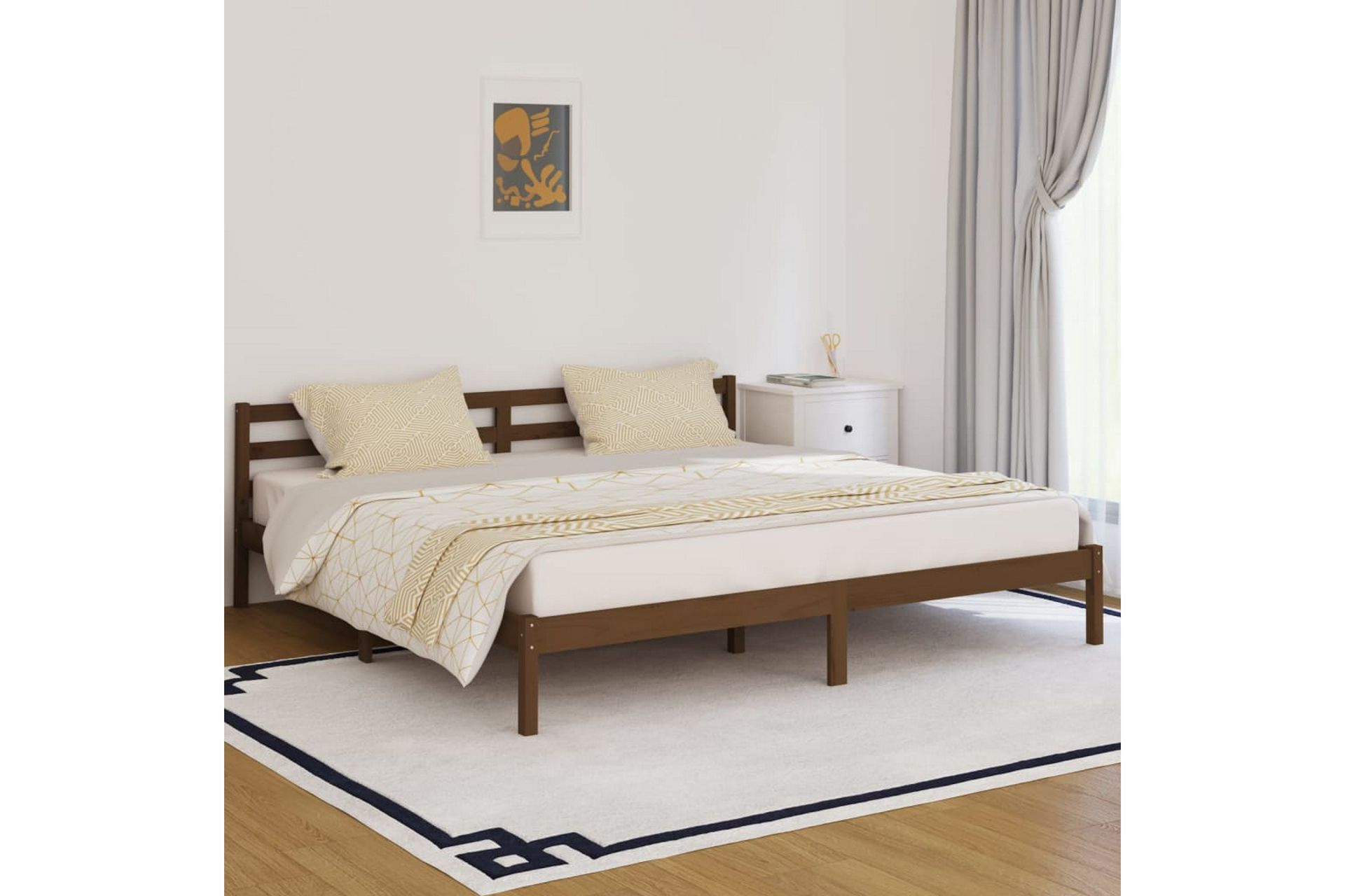 Dagseng heltre furu 200x200 cm honningbrun - Brun - Møbler - Sofaer - Dagsenger