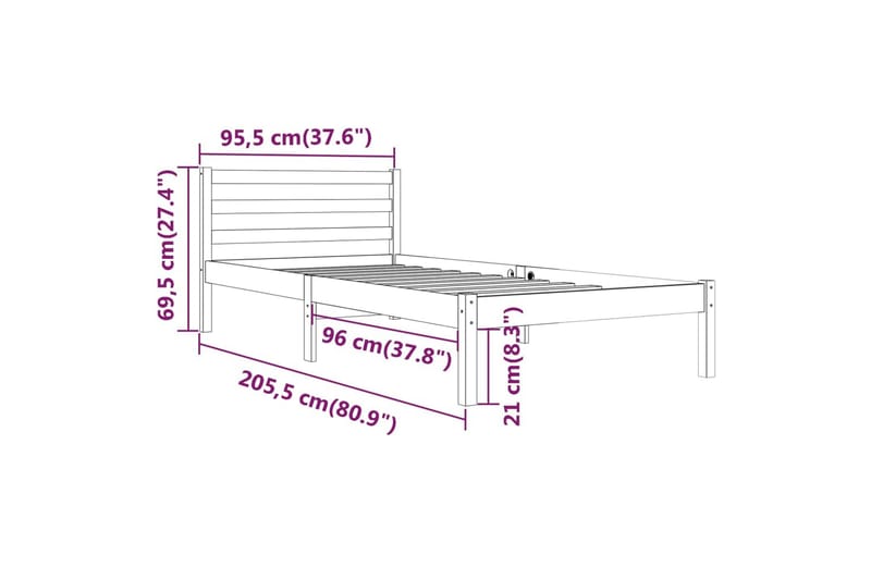 Dagseng heltre furu 90x200 cm hvit - Hvit - Dagsenger