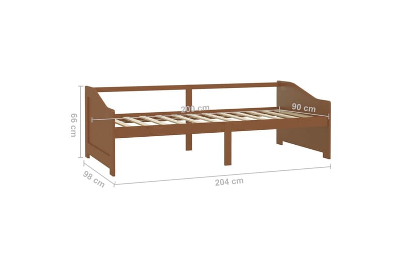 Sengeramme 3 seter heltre furu 90x200 cm honningbrun - Brun - Dagsenger