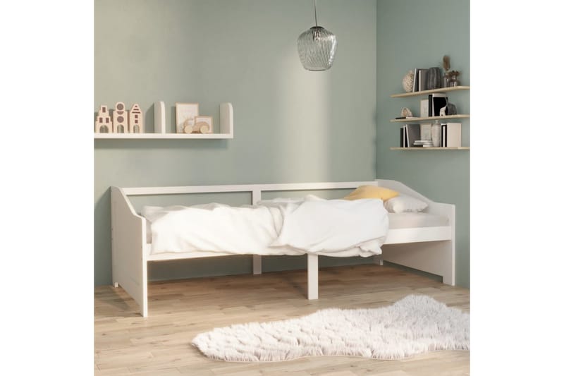Sengeramme 3 seter heltre furu 90x200 cm hvit - Hvit - Møbler - Sofaer - Dagsenger