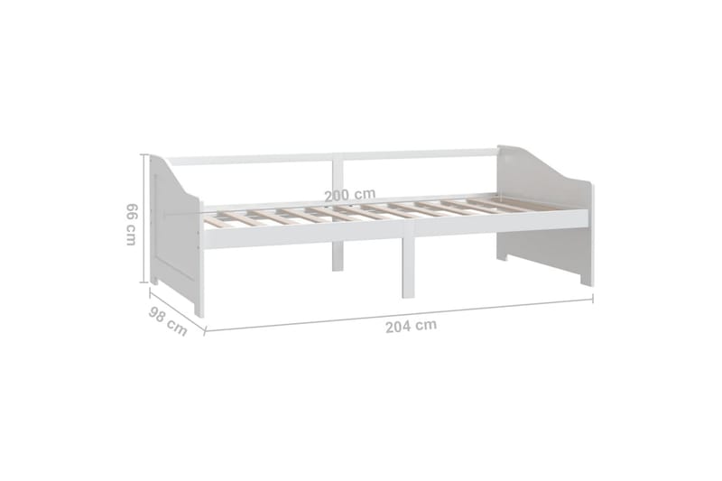 Sengeramme 3 seter heltre furu 90x200 cm hvit - Hvit - Dagsenger