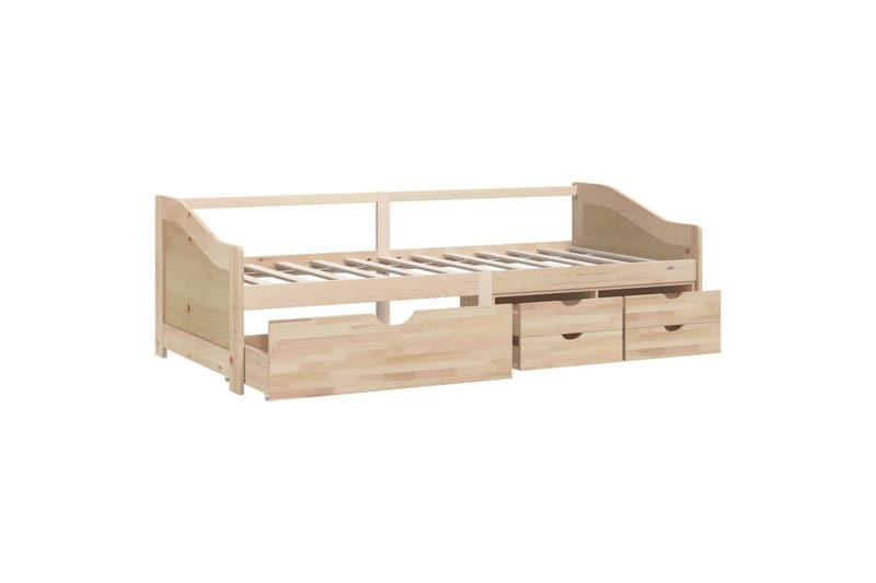 Sengeramme 3 seter med skuffer heltre furu 90x200 cm - Brun - Møbler - Sofaer - Dagsenger