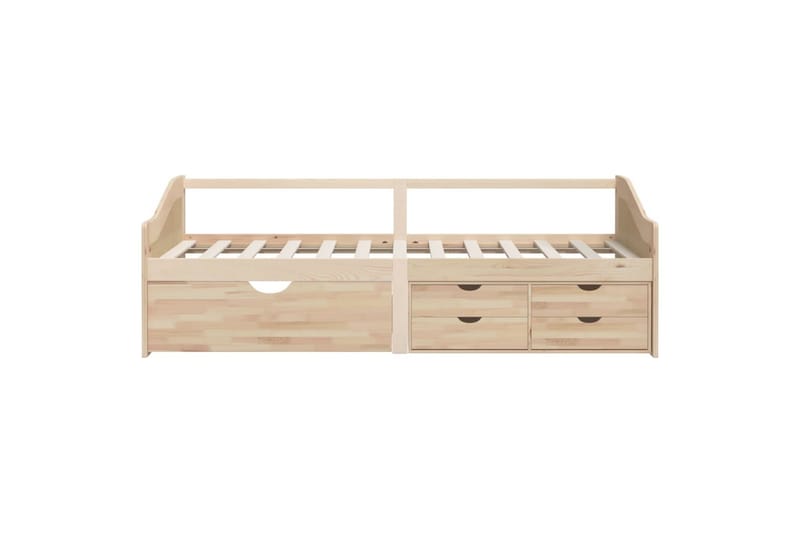 Sengeramme 3 seter med skuffer heltre furu 90x200 cm - Brun - Møbler - Sofaer - Dagsenger
