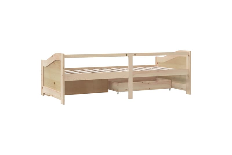 Sengeramme 3 seter med skuffer heltre furu 90x200 cm - Brun - Møbler - Sofaer - Dagsenger