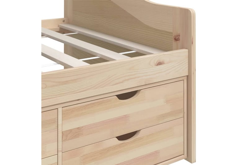 Sengeramme 3 seter med skuffer heltre furu 90x200 cm - Brun - Møbler - Sofaer - Dagsenger